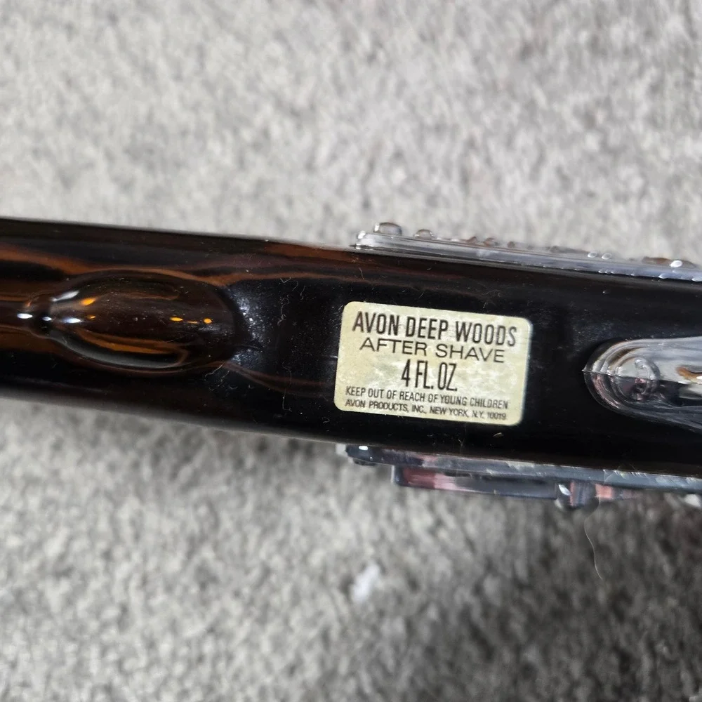 Avon Dueling Pistol 1760‎ After Shave Deep Woods Amber Glass Vintage 4oz Full